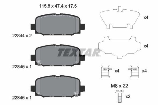 Bremseklosser TEXTAR 2284401 Bremseklosser TEXTAR 2284401