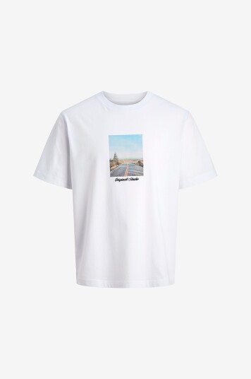 Jack & Jones Junior T skjorte jorNorrebro Photo Tee SS Crew Neck Hvit