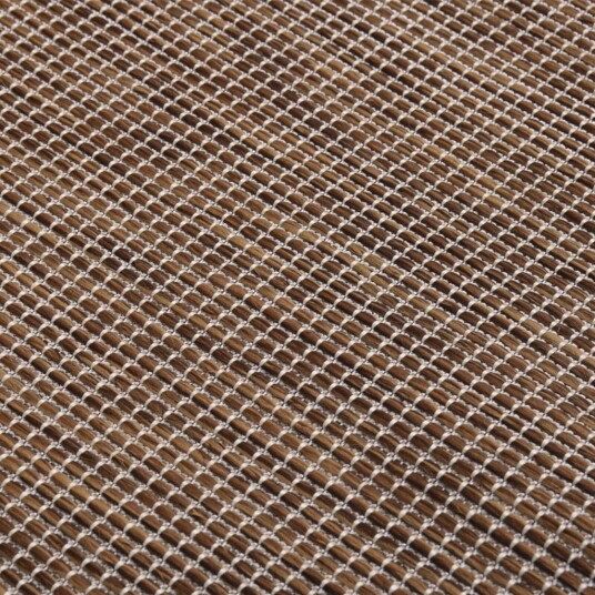 vidaXL Utendørs flatvevd teppe 160x230 cm brun