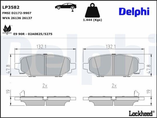 Bremseklosser DELPHI LP3582