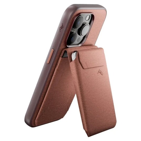 Peak Design Magnetisk Stoff Kortholder med Ståfunksjon - MagSafe Kompatibel - Redwood