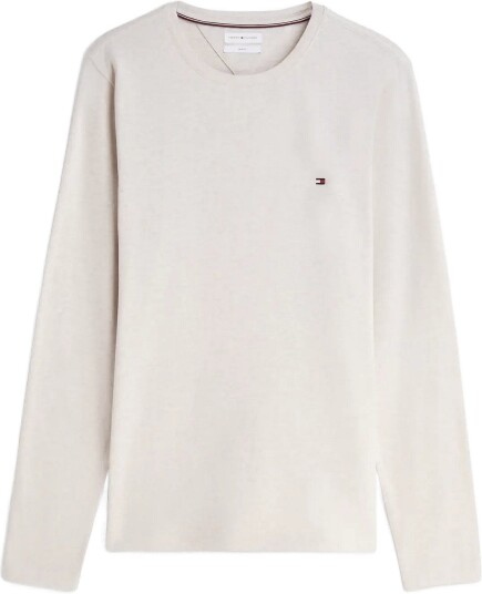 Tommy Hilfiger Stretch Slim Fit Long Sleeve Tee Cream S
