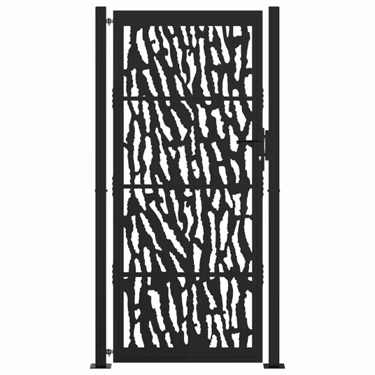 Hageport svart 105x205 cm stål spordesign