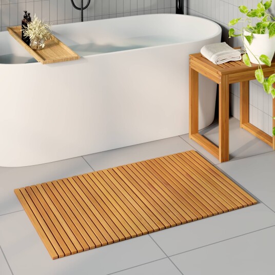 vidaXL Badematte Brun 100 x 60 cm Solid akasietre