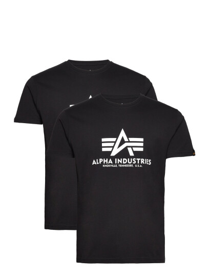 Alpha Industries Basic T Shirt Bl 2 Pack   Black   XXL
