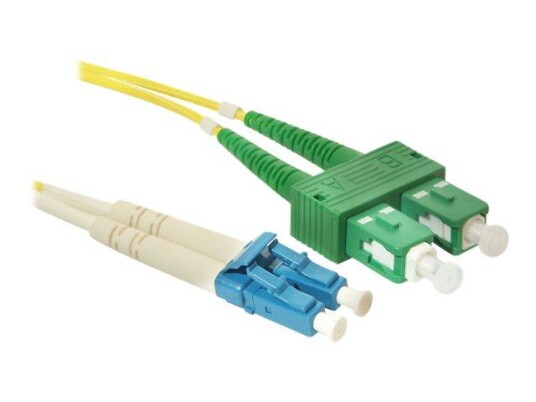 LinkIT Koblingskabel - SC/APC-enkeltmodus (hann) til LC/UPC-enkeltmodus (hann) - 1 m - fiberoptisk - 9 / 125 micron - OS2 - halogenfri - gul