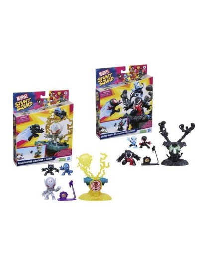 Hasbro Marvel Stunt Squad Villain Knockdown Svart Panther and Ironman vs Ultron Assorted