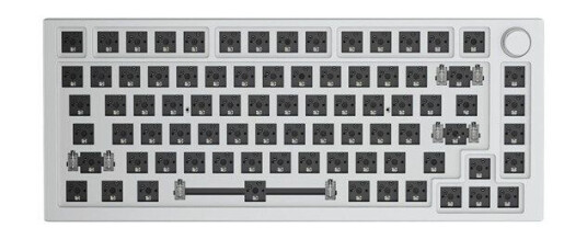 Glorious GMMK PRO 75% Barebone - ANSI - White Ice - Gamingtastatur - Uten numpad - Universal - Hvit