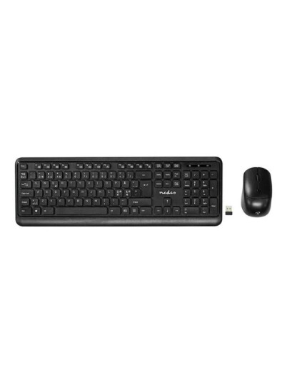 Nedis keyboard and mouse set QWERTY Nordic black Tastatur & Mussett Nordisk Svart