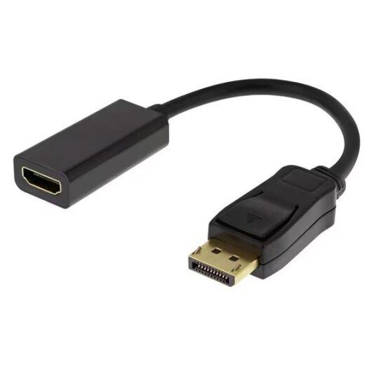 Deltaco DisplayPort til HDMI 4K Adaptør 0,2 m Svart