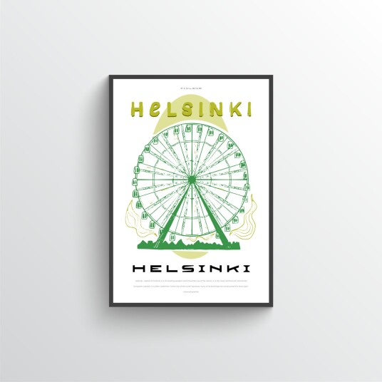 Helsingfors Pariserhjul Plakat Helsingfors Pariserhjul Plakat