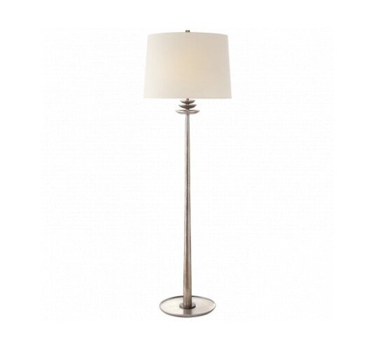 Beaumont Floor Lamp Burnished Silver Leaf