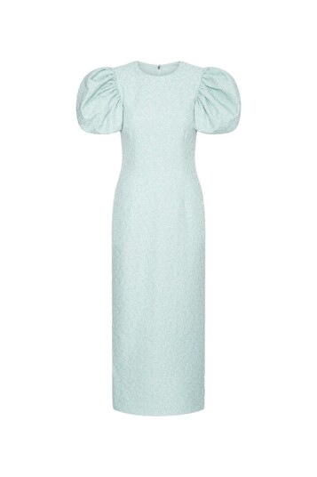 Rotate Jacquard Midi Puffy Dress Kjole Lyseblå 38