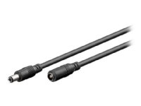 MicroConnect - Strømkabel - 5,5 x 2,5 mm DC-jakk (hann) til 5,5 x 2,5 mm DC-jakk (hunn) - 10 m - svart
