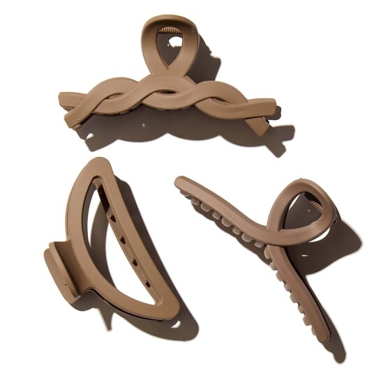 Medium Elegant Claw Hair Clips 3 Pack Coffee Medium Elegant Claw Hair Clips 3 Pack Coffee