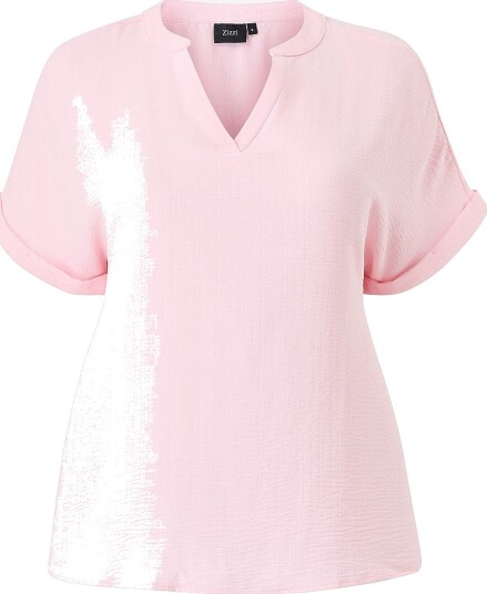 Zizzi Bluse Vnilla S/s Blouse Rosa