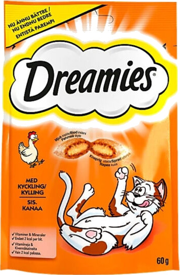 Dreamies Kylling Kattegodbiter 60 g – Snacks for katt Dreamies Kylling Kattegodbiter 60 g – Snacks for katt