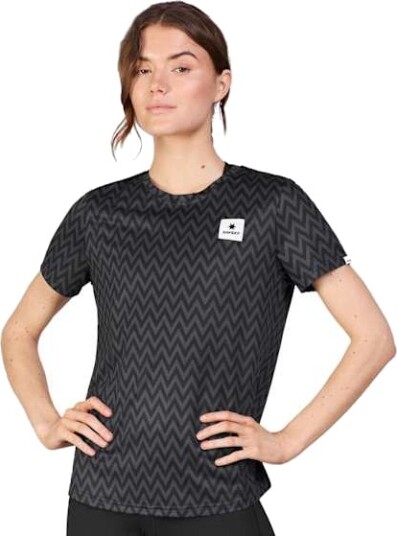 Saysky Zig Zag Combat T Shirt Dame Black Zigzag L