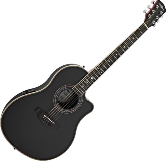 Gear4Music Roundback Elektroakustisk Gitar Svart