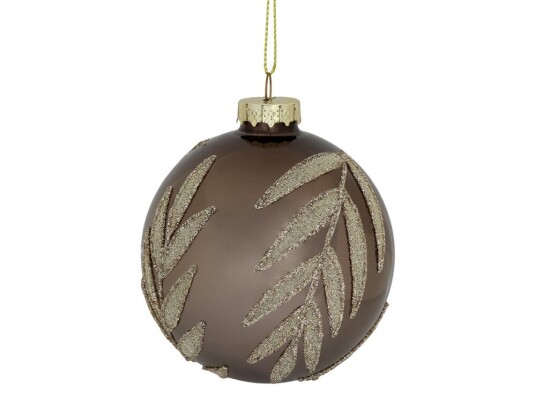 Julekule: blad mocca med glitter