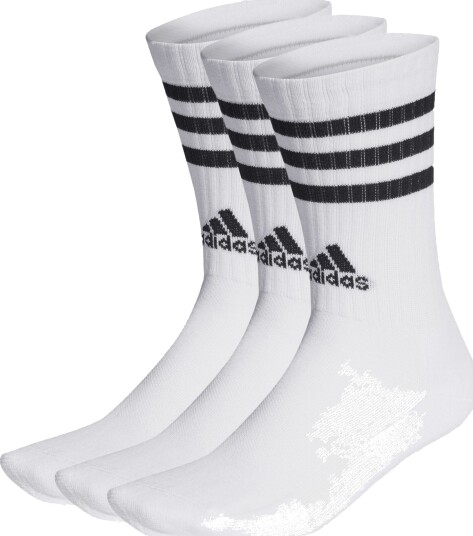 Adidas 3 Stripes Cushioned Crew Socks 3 Pairs tennissokker unisex 43 45 (L) WHITE/BLACK