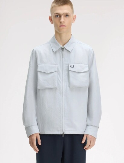 Fred Perry Ripstop Pocket Overshirt Blue XXL