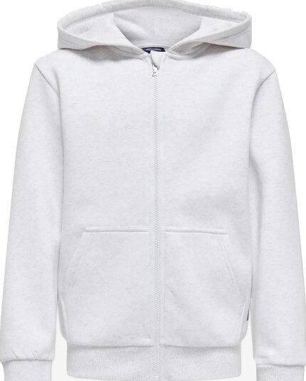 ONLY & SONS Osjceres Zip Thr. Hoodie Swt Noos - SUPER LIGHT GREY MELANGE - 110-116