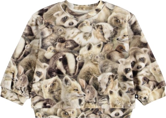 Molo Collegegenser Kjære Fleecy Friends Molo 1½ år (86) Collegegenser Beige Brun