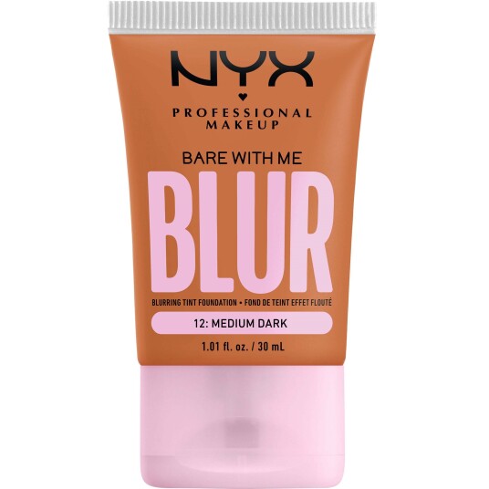 NYX Bare With Me Blur Tint Foundation 12 Medium Dark 30 ml - Fuktighetsgivende Krem til Normal og Fet Hud NYX Bare With Me Blur Tint Foundation 12 Medium Dark 30 ml - Fuktighetsgivende Krem til Normal og Fet Hud
