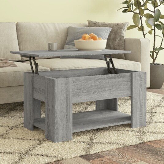 vidaXL Salongbord grå sonoma 79x49x41 cm konstruert tre