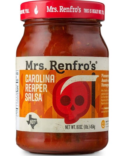 Mrs. Renfro"s Carolina Reaper Salsa Kjempesterk Salsasaus med Carolina Reaper Chili 454 gram USA Import Mrs. Renfro"s Carolina Reaper Salsa Kjempesterk Salsasaus med Carolina Reaper Chili 454 gram USA Import