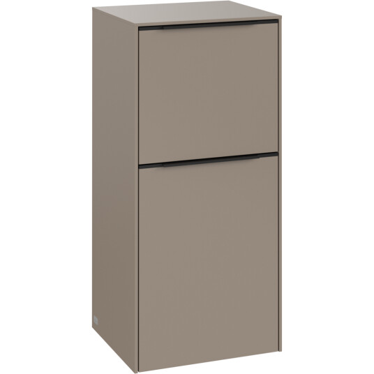 VILLEROY & BOCH SUBWAY 3.0 SIDESKAP 40X86 HØYRE TAUPE HÅNDTAK I VOLCANO BLACK