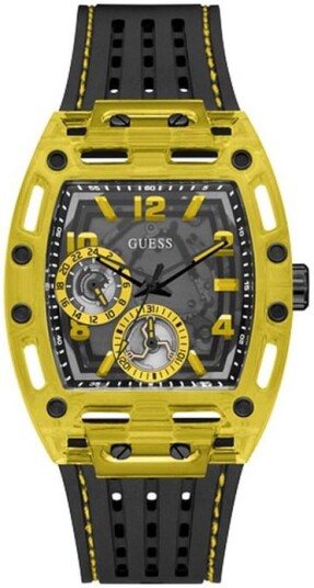 Guess Herreklokke GW0499G2 Phoenix Skjelettkuttet/Gummi
