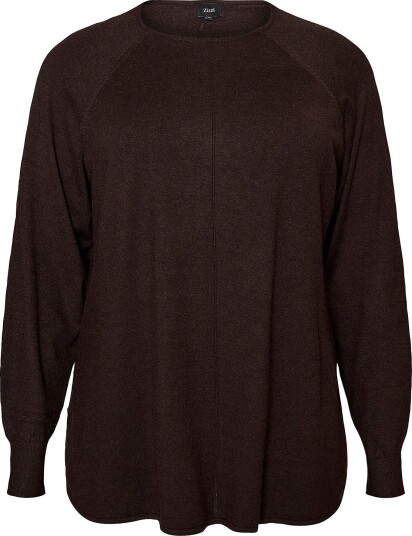 Zizzi   Genser caElla L/S New Pullover   Brun
