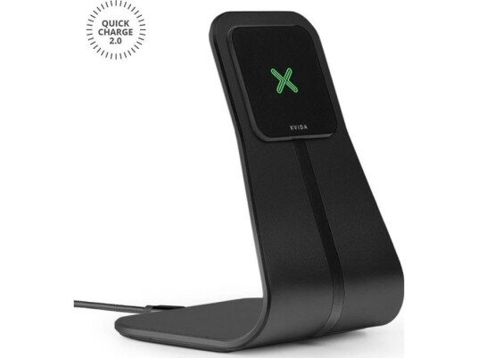 Xvida Fast Charging Bordstativ - Trådløs Lader Med Magnetisk Holder, Aluminium (Qc 2.0)