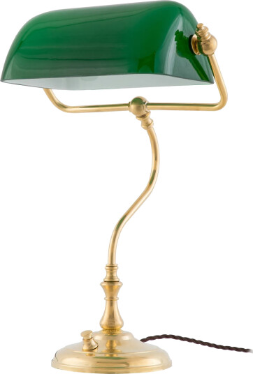 Karlskrona Lampfabrik Energismart bordlampe Messing grønn