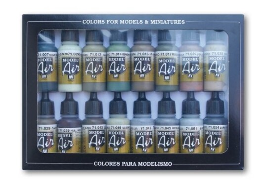 Vallejo 71.180, 17 Ml, Blå, Brun, Grønn, Grå, Oliven, Rød, Gult, Matte, Flaske