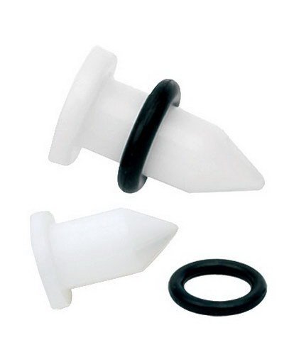 Aab Spiker Hvit Piercing Plugg Strl 6 mm