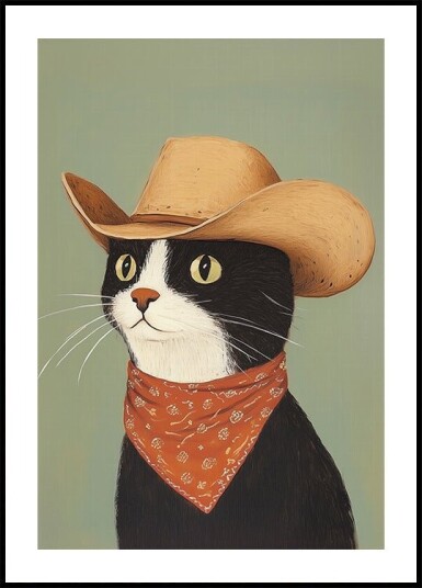 Cowboy Black Cat Plakat Plakat / 40x50cm Cowboy Black Cat Plakat Plakat / 40x50cm