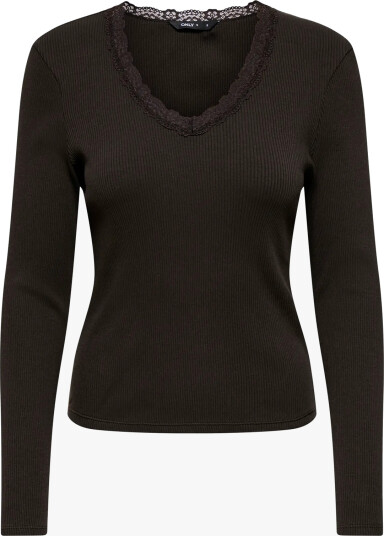Only Sara Sharai Long Sleeve V-Neck Top Brun S