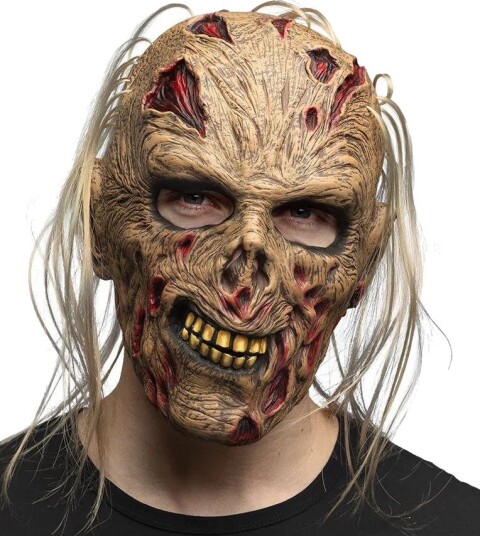 Zombie Latexmaske med Hår