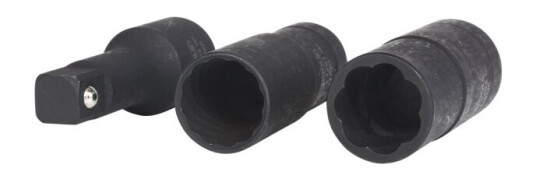 Ks Tools 913.1280, Støpselsett, 1/2", 3 Hoder, Krom-Molybden-Stål, Din 3120, Iso 1174, 600 G