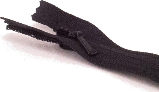 Skjult glidelås 18cm Sort