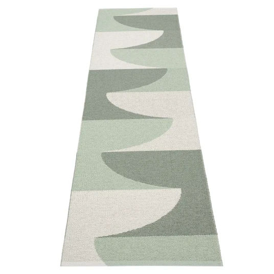 Pappelina Hill teppe Army/Misty Mint/Fossil Grey 70 x 270cm