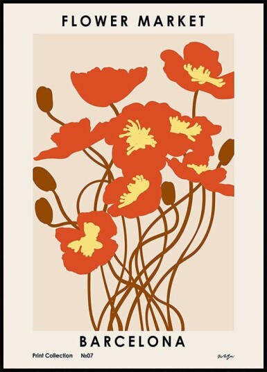 Flower Market. Barcelona Plakat / 30x40cm