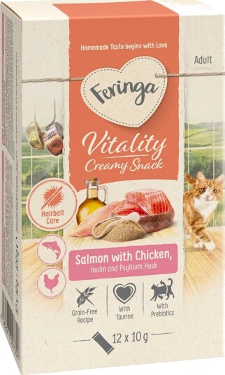 Feringa Vitality Creamy Snacks Laks Med Kylling 12 X 10 G