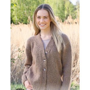 Tweed Casual by DROPS Design Cardigan Strikkeoppskrift str. XS XXL X-Small