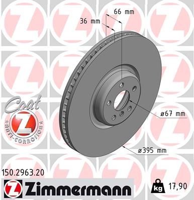 Bremseskive ZIMMERMANN 150.2963.20