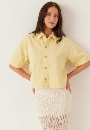 Pieces Pcsky Ss A shape Denim Top