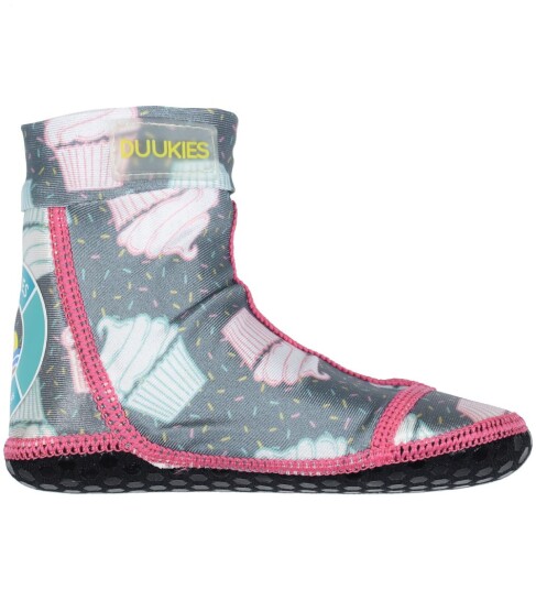 Duukies Badesokker UV50+ CupCake Grå/Rosa 24/25 Badesko 24 25